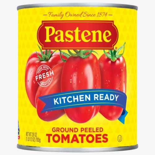 Pastene® Kitchen Ready® Ground Peeled Tomatoes Case Perspective: front