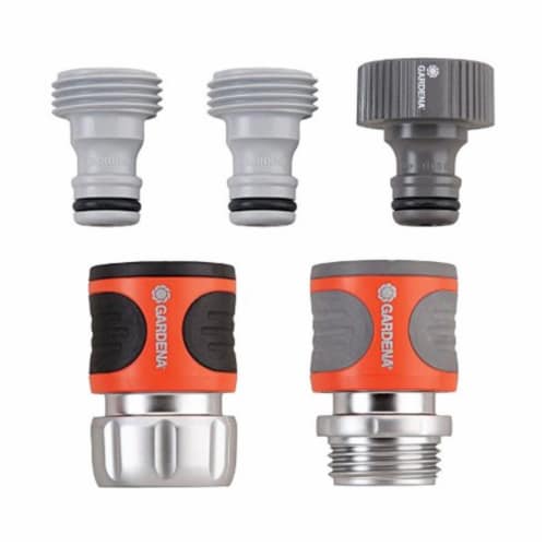 Gardena 39042-BK 0.62 & 0.5 in. Garden Hose Quick Connect Starter Set  Metal Perspective: front