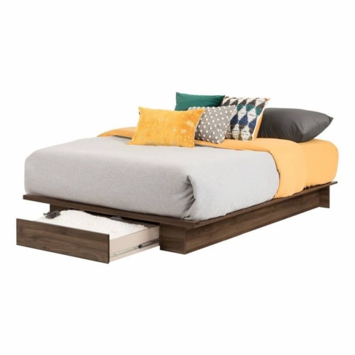 South Shore Holland Full Queen Platform Bed in Natural Walnut 1