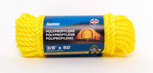 KingCord Twisted Polypropylene Rope - Yellow Perspective: front