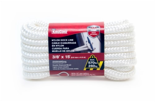 Mibro Kingcord Double Diamond Braid Nylon Dock Line - White Perspective: front