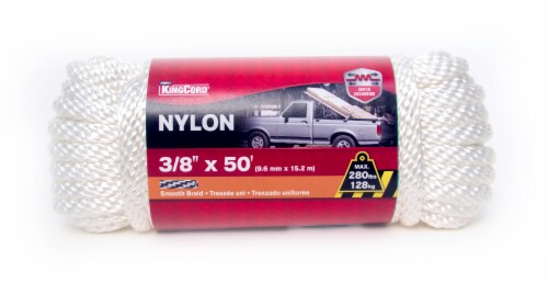 KingCord Smooth Braid Nylon Rope - White Perspective: front
