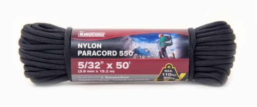 Mibro Kingcord Paracord 550 Nylon Diamond Braid Black Perspective: front
