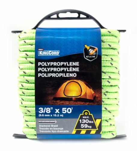 Mibro Kingcord Polypropylene Diamond Braid Reflective Neon Yellow Perspective: front