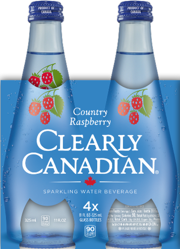 Clearly Canadian® Country Raspberry Flavored Sparkling Bottled Water Perspective: front