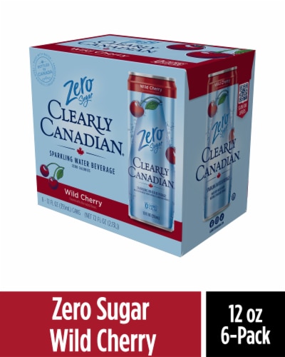Clearly Canadian® Zero Sugar Fresh Cherry Flavored Sparkling Water Cans Perspective: front