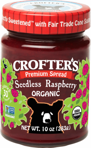 Crofter's Organic Premium Seedless Raspberry Spread Perspective: front