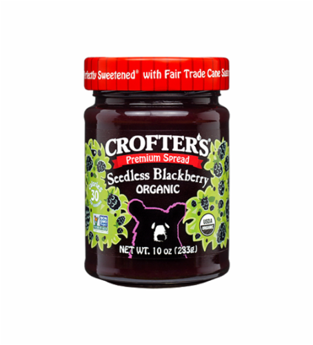 Crofter's Organic Seedless Blackberry Premium Fruit Spread Perspective: front