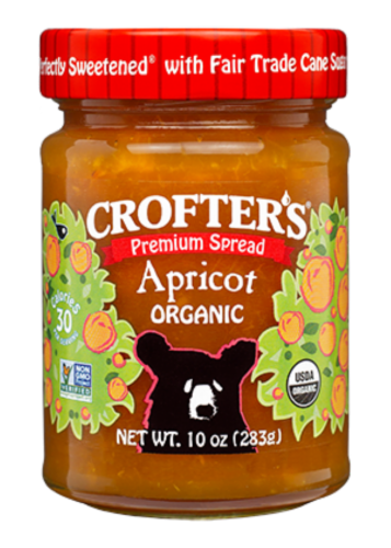 Crofter's Organic Apricot Premium Fruit Spread Perspective: front