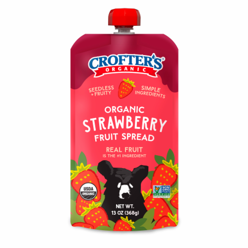 Crofter's® Organic Strawberry Fruit Spread in Squeezable Pouch Perspective: front