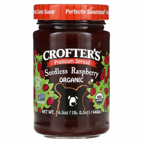 Crofter's® Organic Seedless Raspberry Premium Spread Perspective: front