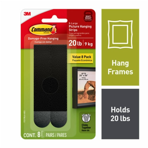 Command™ Jumbo Picture Hanging Strips - Black Perspective: front