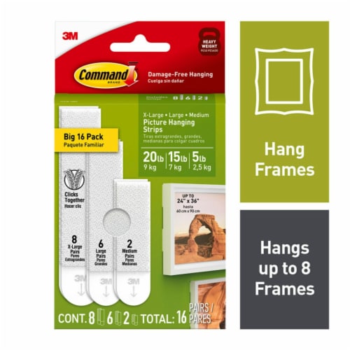 Command™ Picture Hanging Strips Multi-Size Pack - White Perspective: front
