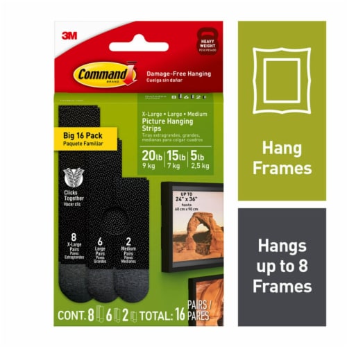 Command™ Black Picture Hanging Strips Mixed Pack, 16 pk - Fred Meyer