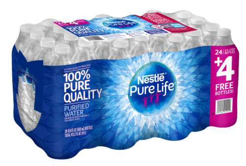 Pure Life, Purified Water, 8 Fl Oz, Plastic Bottled Water, 24 Pack