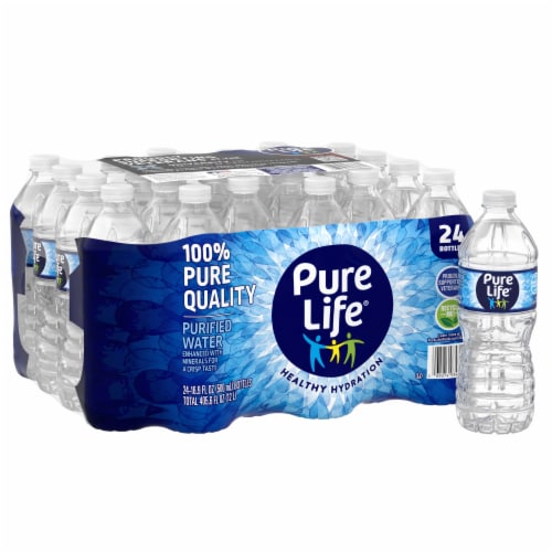 Pure Life Purified Water Plastic Bottled Water, 24 ct/ 16 fl oz