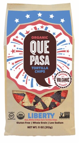 Que Pasa Organic Liberty Tortilla Chips Perspective: front