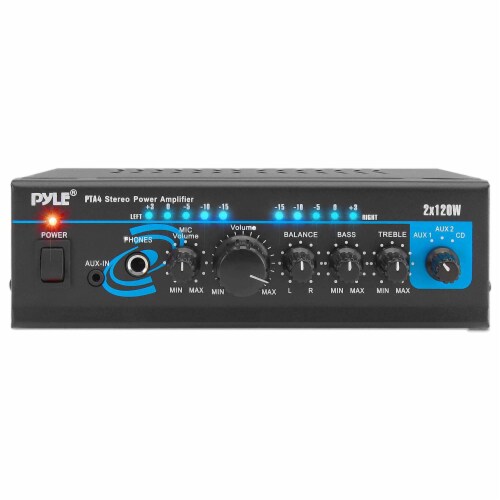 Pyle PTA4 Mini Bluetooth Home Audio 240 Watt 2 Channel Amplifier Stereo