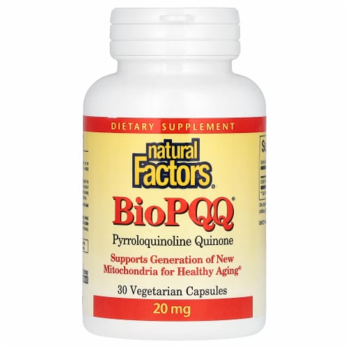 Natural Factors BioPQQ Pyrroloquinoline Quinone, 30 Capsules Perspective: front