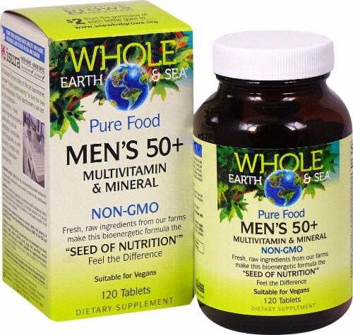Natural Factors Whole Earth & Sea® Men's 50 plus Mutlivitamin & Mineral Perspective: front