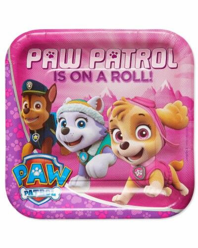 American Greetings Paw Patrol Disposable Paper Dinner Plates Perspective: front