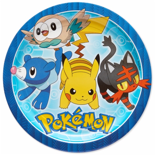 American Greetings Pokemon Disposable Paper Dinner Plates Perspective: front