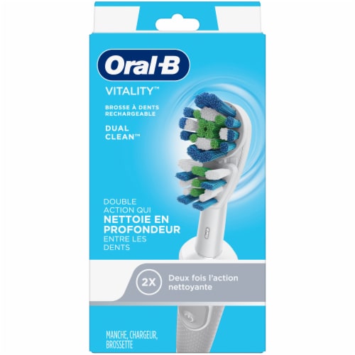 Oral-B Vitality Dual Clean Rechargeable Electric Toothbrush Perspective: front