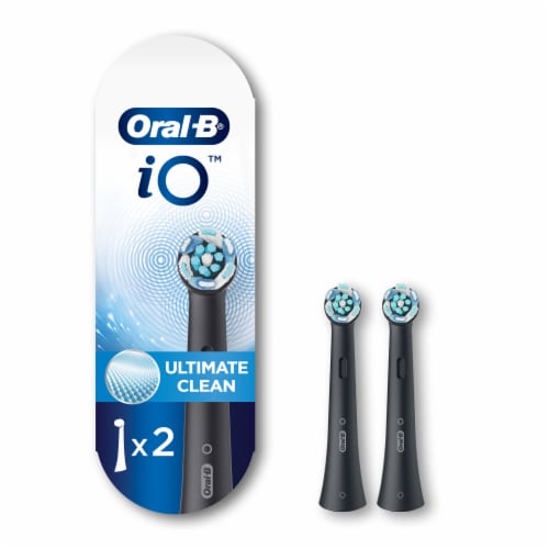Oral-B iO Ultimate Clean Black Replacement Brush Heads Perspective: front