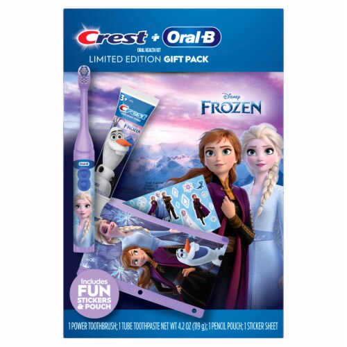 Oral-B + Crest Kid's Battery Toothbrush Bundle featuring Disney's Frozen II Perspective: front