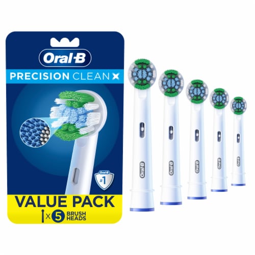 Oral-B PrecisionCleanX X-Filament Replacement Brush Heads, 5 Count Perspective: front