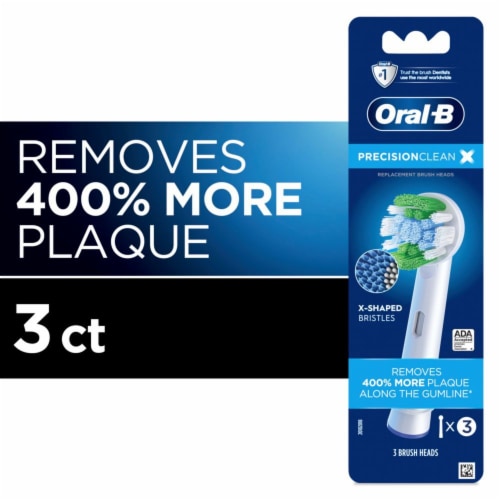 Oral-B Precision Clean Electric Toothbrush Replacement Brush Heads Perspective: front