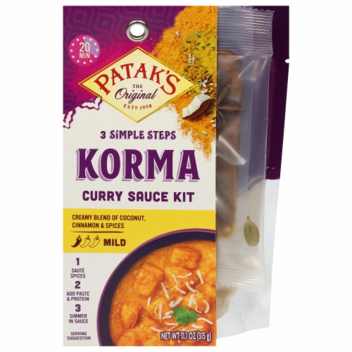 Patak's® 3 Simple Steps Indian Korma Mild Curry Sauce Kit Perspective: front