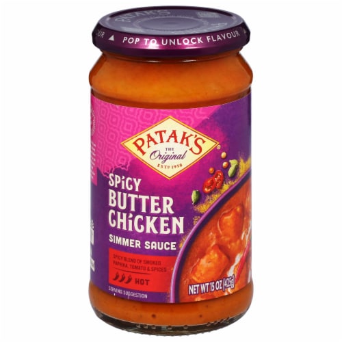 Patak's® Spicy Butter Chicken Curry Indian Simmer Sauce Perspective: front