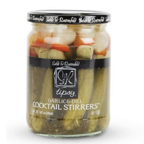 Cocktail Stirrers (Pickle) - Garlic & Dill ALL NAT Perspective: front