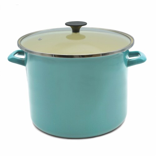 Stock Pot with Lid (11.6-Qt., Turquoise) Perspective: front