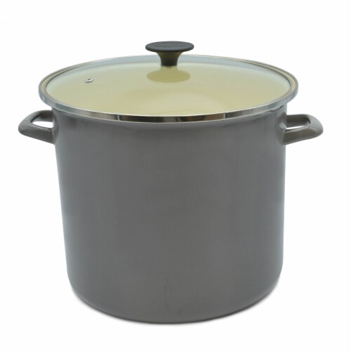 Stock Pot with Lid (16-Qt., Tan) Perspective: front