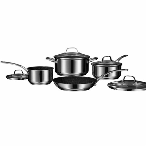 Starfrit 030203-001-0000 Non-Stick Cookware Set, Stainless Steel - 8 Piece Perspective: front