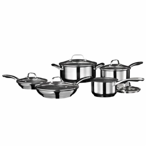 Starfrit 034611-001-0000 Stainless Steel Cookware Set, Silver - 10 Piece Perspective: front