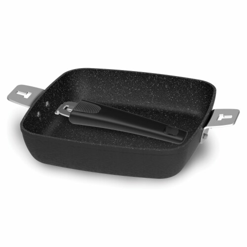 The Rock 9 Inch Fry PanSquare Dish with T Lock Detachable Handle