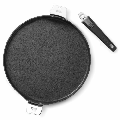 12.5-Inch Pizza Pan/Flat Griddle with T-Lock Detachable Handle Perspective: front