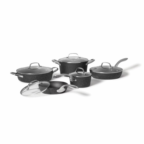 Starfrit The Rock Essential 10-Piece Non-Stick Cookware Set - Black 