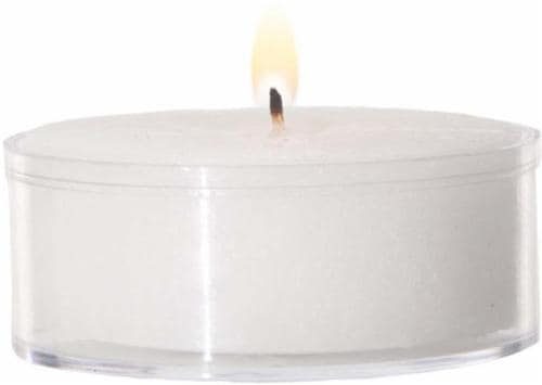 Yummi Unscented Clear-Cup Tealights - White Perspective: front
