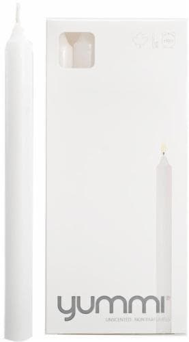 Yummi Unscented Formal Candles - 10 Pack - White Perspective: front
