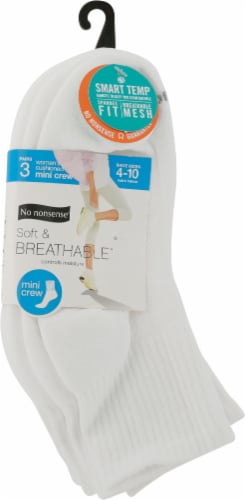 No Nonsense Women's Cushioned Mini Crew Socks - 3 pk - White, 4-10 - Ralphs