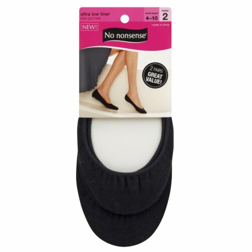 No Nonsense Women's Ultra Low Liners - 2 pk - Black, 4-10 - Kroger