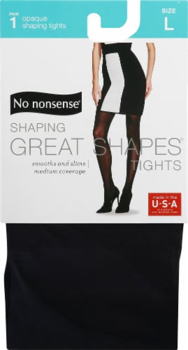 No Nonsense Great Shapes Large Opaque Tights - Black, 1 ct - Baker’s