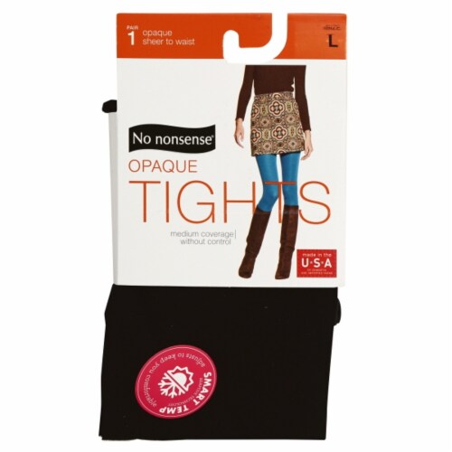 No Nonsense Opaque Sheer to Waist Tights – Black Perspective: front