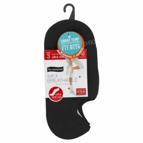 No Nonsense Soft & Breathable Ultra Low Cut Socks – Black Perspective: front