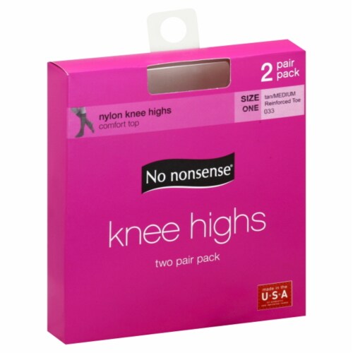 No Nonsense Nylon Knee High Socks – Tan Perspective: front