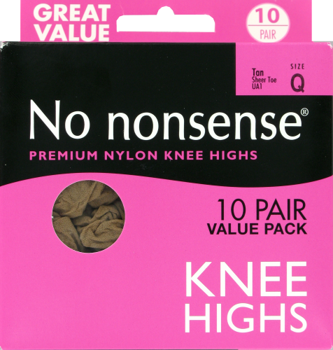 No Nonsense Knee High Stockings - 10 pk - Tan, Q - Fry's Food Stores